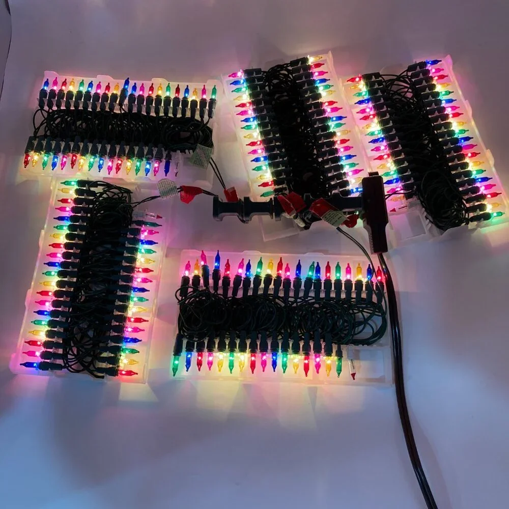 Vintage 5 Pack 35 Multi Color Mini Light Sets Christmas NEW